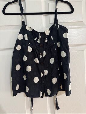 Marc Jacobs Black Tank Top with White Polka Dots